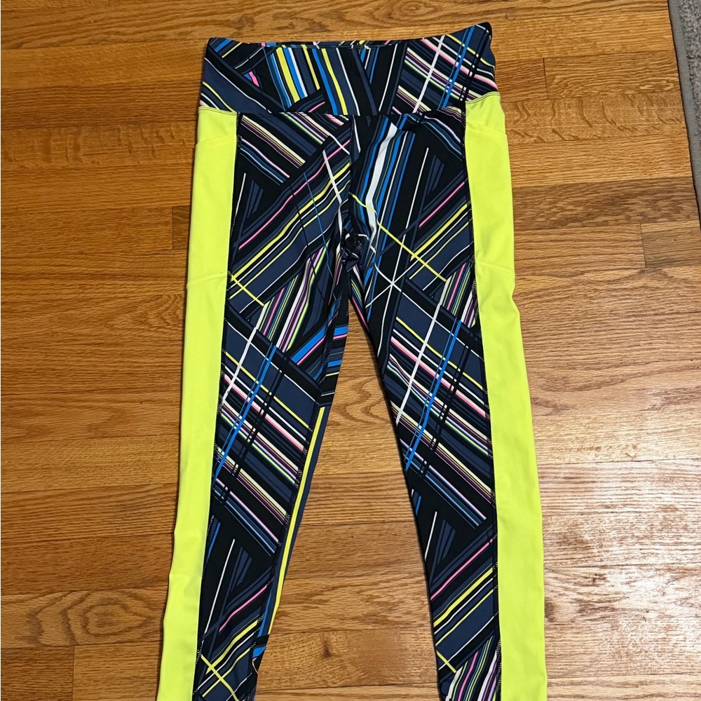 LuLaRoe Women's Leggings with Vibrant Yellow and Multicolor Stripes